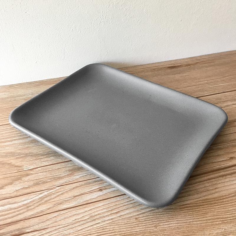 Sueki×Dandelion 190 Square Plate, Dark Grey