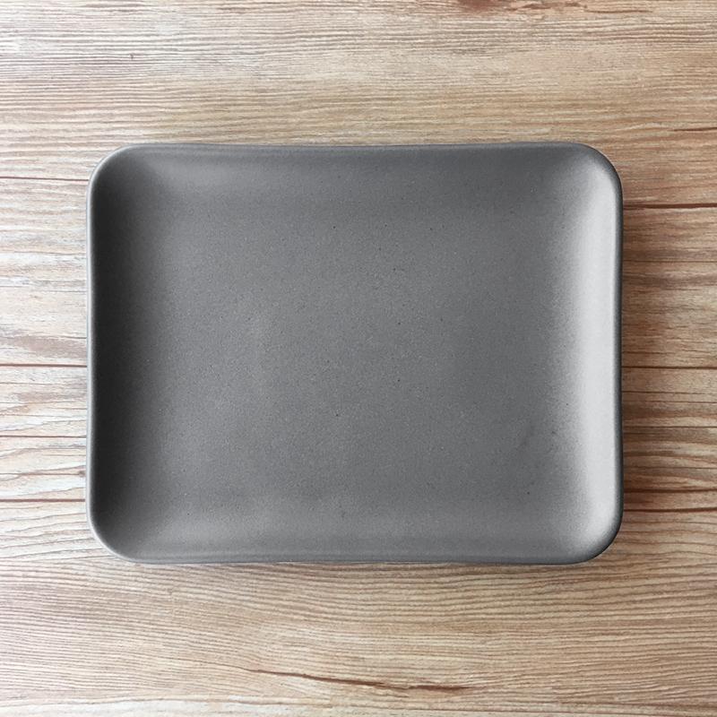Sueki×Dandelion 190 Square Plate, Dark Grey