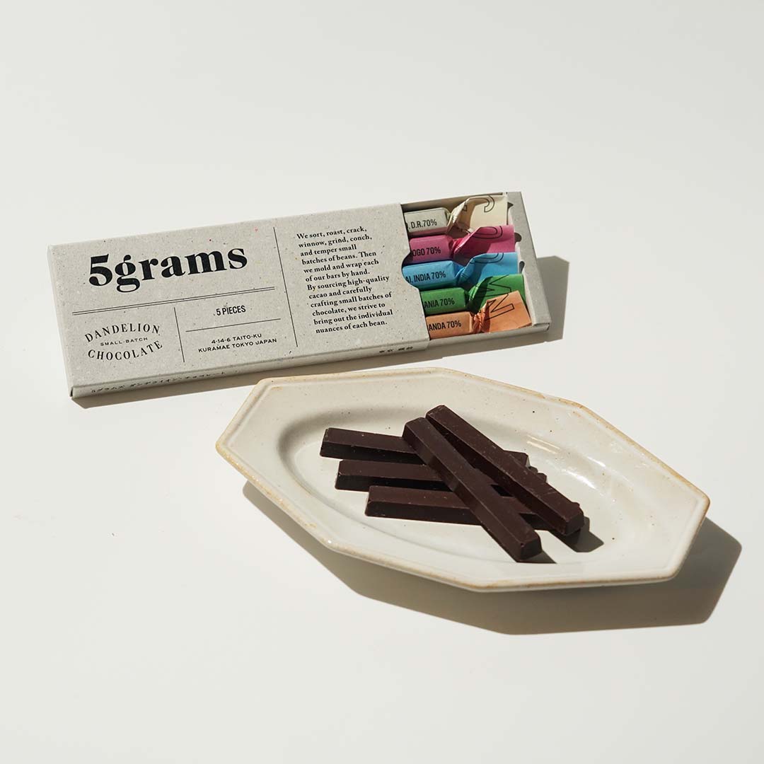 ★¥7,200ダンデライオンチョコレート 5grams ×4 ★ カカオを凝縮した「5grams」｜Dandelion Chocolate 公式サイト通販・お