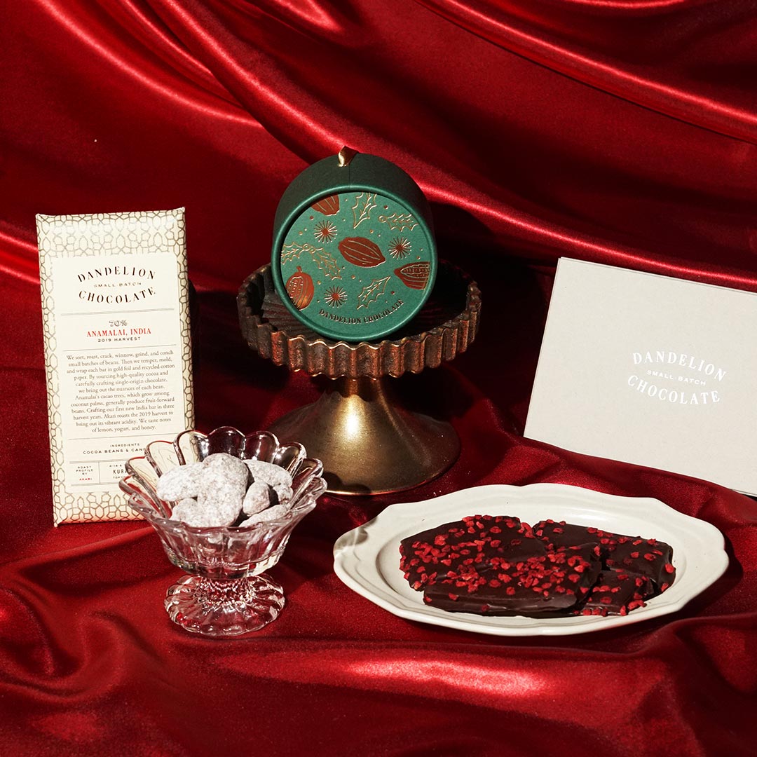 【オンラインストア限定】クリスマスオーナメント ピーカンナッツチョコレート（GRN）＆ラズベリートフィーチョコレート＆チョコレートバー